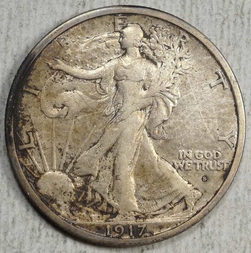 1917-S Obverse Walking Liberty Half Dollar, Extremely Fine - Discounted Semi Key