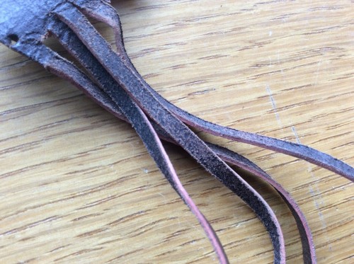 4x 77cm Vintage 1930s-1950s Real Leather Dark Brown Flat Lace, Jewellery Costume - Picture 2 of 3
