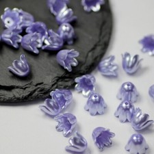 100Pcs 3D Trumpet Bell Flower Beads Cap Pearl Color 11x9mm DIY Jewelry Crafts