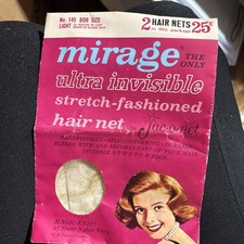 1 Vintage Mirage Ultra Invisible Hair Nets by Jac-O-Net NOS Lot of 2 79-1003