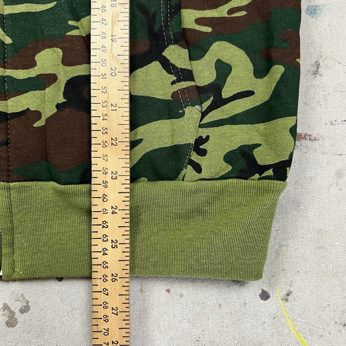 Vintage 70s 80s Afco Camo Thermal Lined Full Zip Hoodie Sweatshirt 