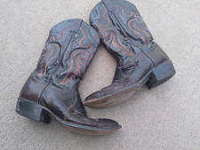 Vintage Tony Lama Cowboy Boots Lizard Size 11.5D Style 8536