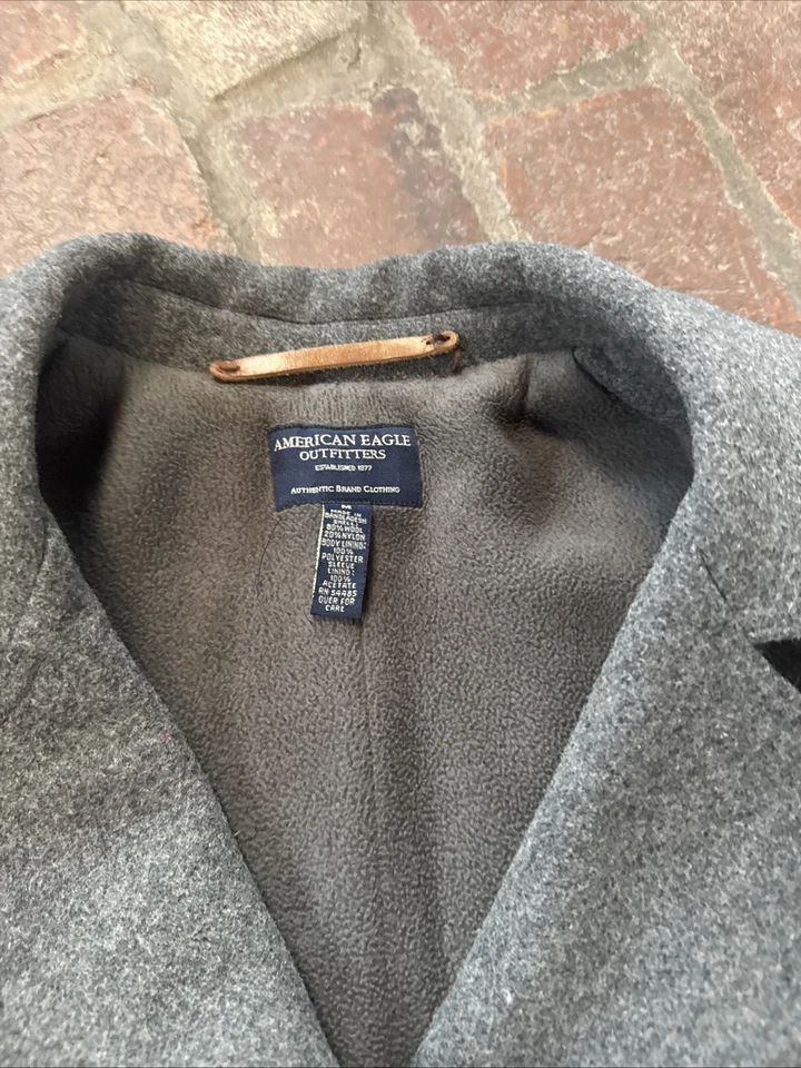 Chaquetón de Colección American Eagle Mezcla de Lana con Doble Pecho Talla M Forrado de Vellón Foto 2 de 4