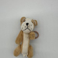 Mini Brown White Puppy Dog Plush Keychain Clip, Under 6 in 2011
