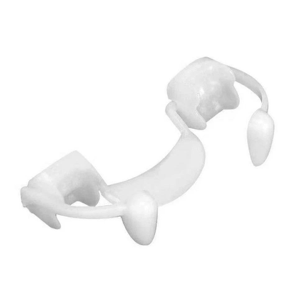 Colmillos de vampiro retráctiles dientes dientes falsos realistas Halloween juegos con disfraces dentaduras postizas Foto 4 de 4