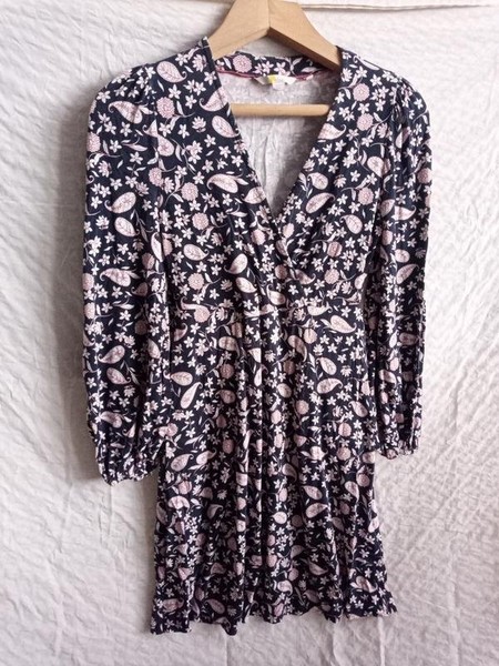 Women Boden Dress Navy Viscose 36 #8EDP