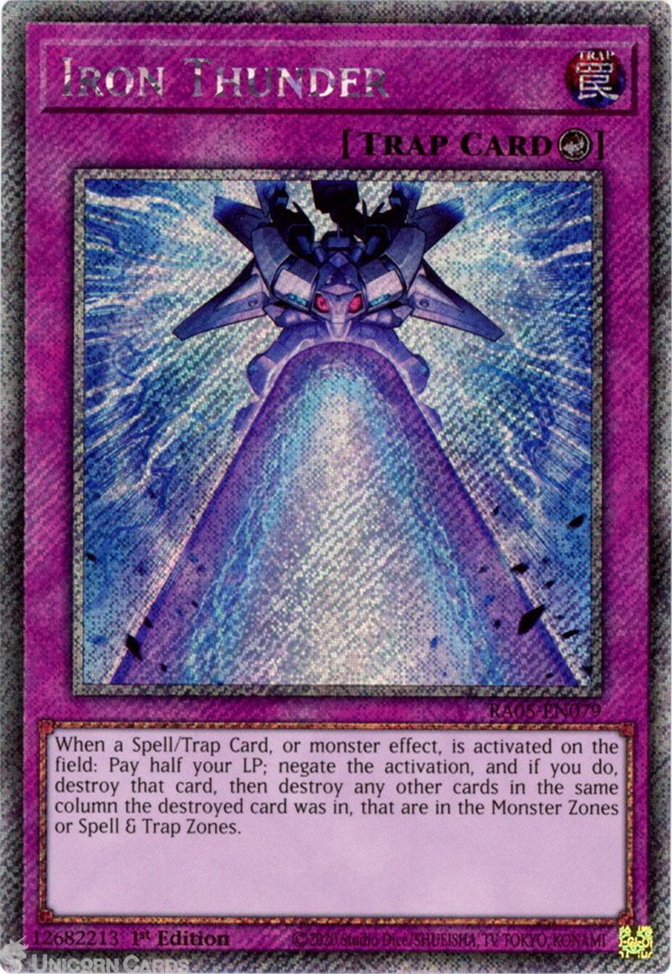 RA05-EN079 Iron Thunder : Platinum Secret Rare 1st Edition Mint YuGiOh Card