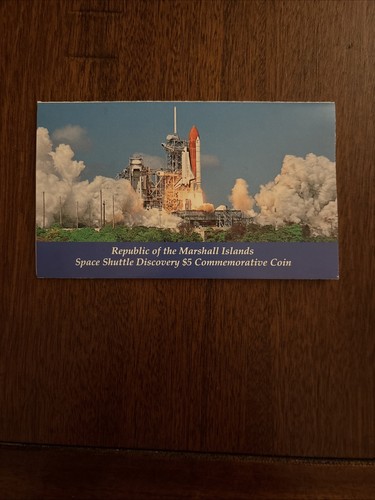1988 Marshall Islands Space Shuttle Discovery $5 Commemorative Coin, Sealed, CoA - 第 1/5 張圖片