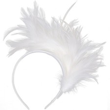 Feather Fascinator Headband Hat for Women 20s 50s 80s Tea Party Costume