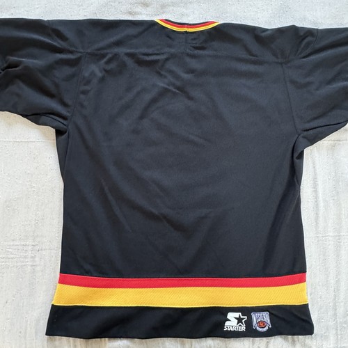 Vintage VANCOUVER CANUCKS Starter Jersey BLACK Medium NHL Stitched 90s Throwback - Picture 13 of 13