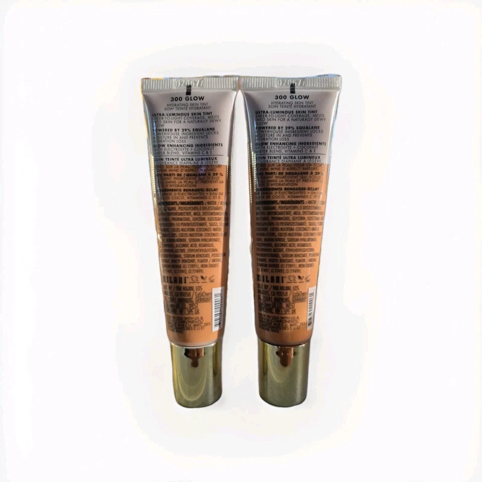 Lote de 2 tinte hidratante para la piel Milani Glow 1 oz sellado 300 bronceado medio Foto 3 de 3