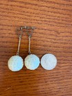 Vintage iridescent sequins long dangle drop screw back 1960s earrings — photo 2