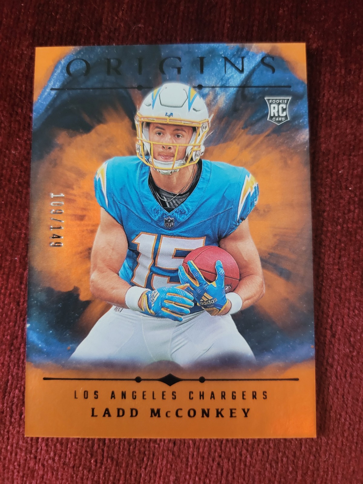2024 Panini Origins - Rookies Ladd McConkey #139 Holo Orange /149 (RC)