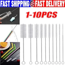 50x US Nylon Straw Brush Cleaner Bottle Tube Pipe Small Long Cleaning 10Pcs Set