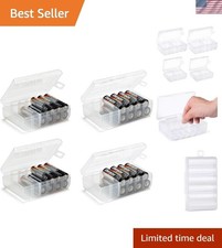 Eco-Friendly Battery Storage Box Set - 4 Clear Cases for Efficient Organizing