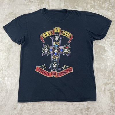 Guns N Roses T Shirt M Black ~ Appetite For Destruction ~ 1987 UK Tour (No Tags)