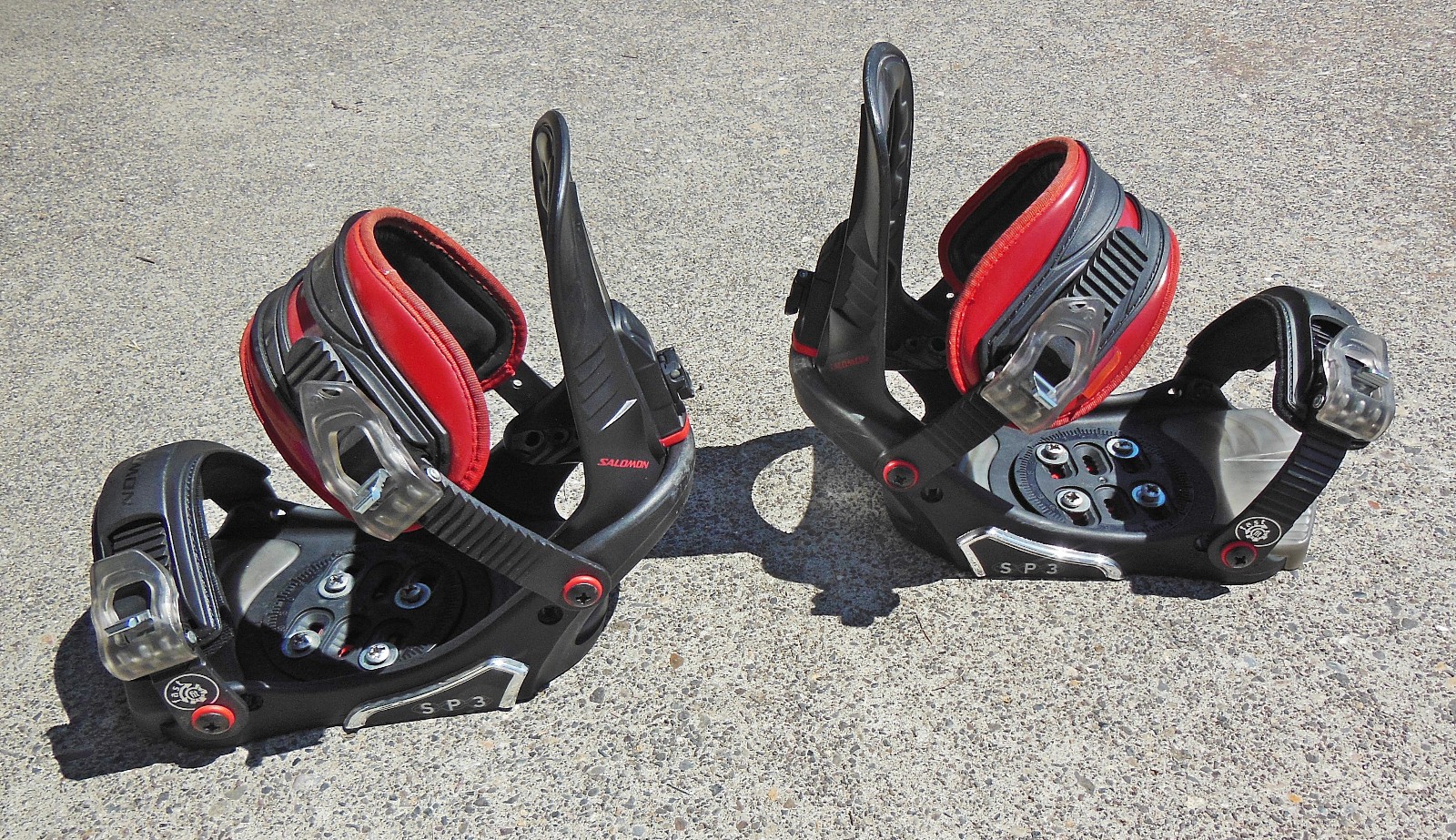 Attacchi Snowboard Salomon SP3 con Dischi Mtg e Hardware Taglia: Medium Rosso e Nero