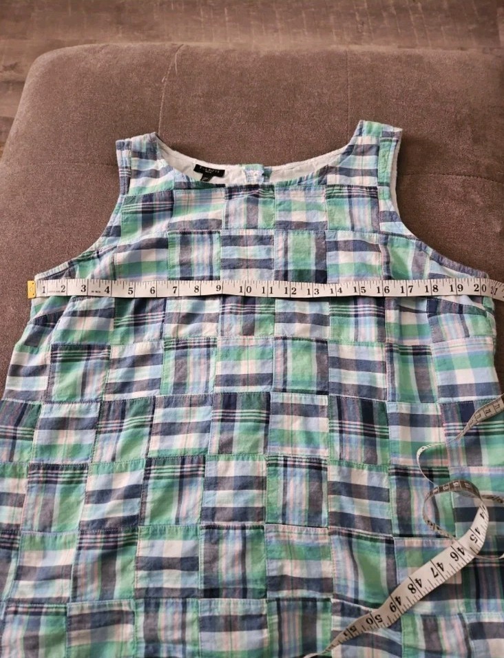 Talbots Patchwork Button Back Tank Top Womens XL … - image 5