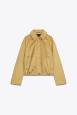 NUOVO BOMBER ZARA ECOPELLE SCAMOSCIATA TAGLIA S senape 6318/237 nuovo con etichette