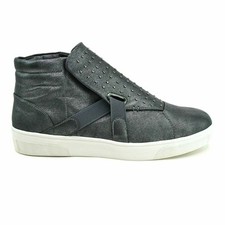 Mootsies Tootsies Womens Mavis High Top Sneaker Size 6 Pewter Studs Slip On NEW