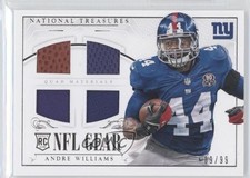 2014 National Treasures Rookie NFL Gear Materials Quad 9/99 Andre Williams 5x8