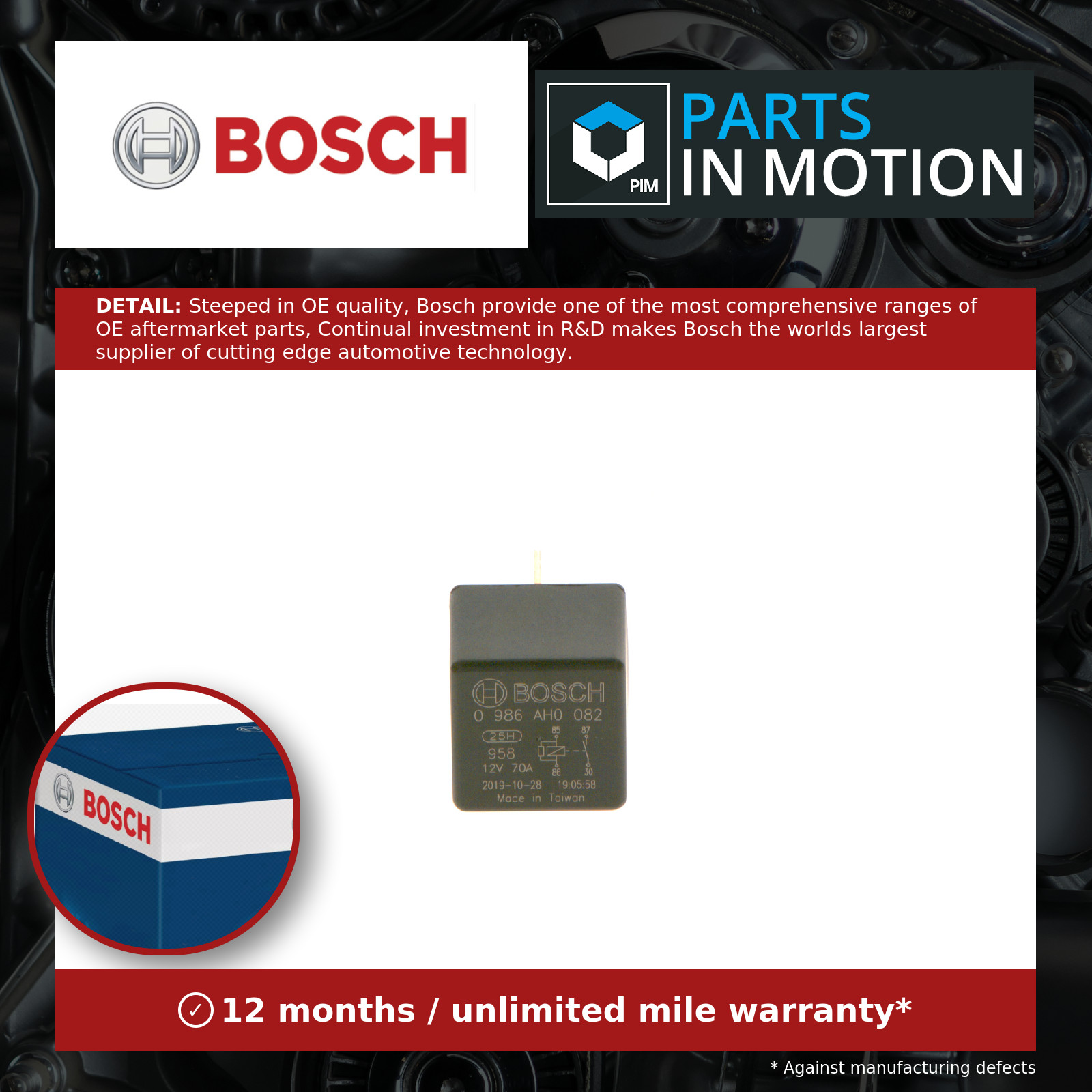 Relay fits MERCEDES Bosch A0025422619 0025422619 A002542261964 002542261964 New