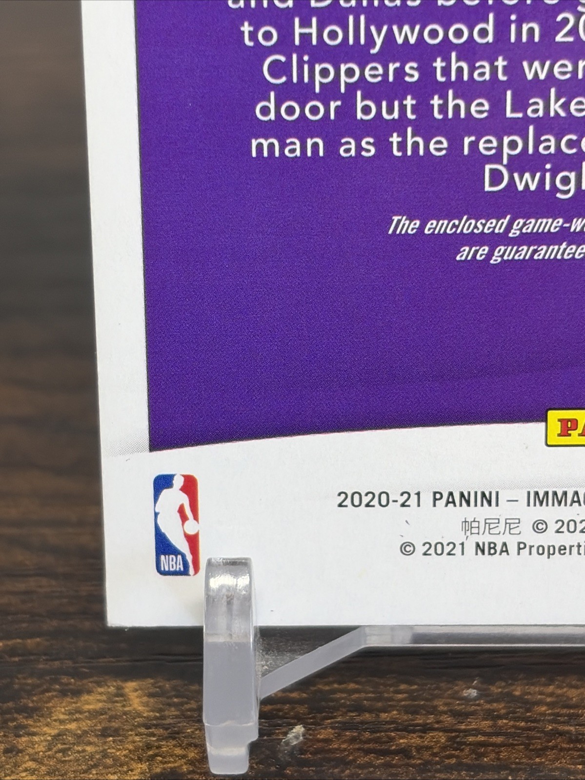 CHRIS KAMAN 2020-21 Immaculate Premium Game Worn Patch On-Card Auto /10 Lakers view 6