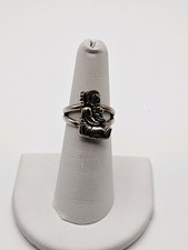 925 Sterling Silver Vintage Native Ring Size 7 Double Band