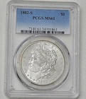 90% SILVER 1882 S MORGAN DOLLAR NGC MS 61 Slab BIG .900 BULLION SPOT MELT VALUE