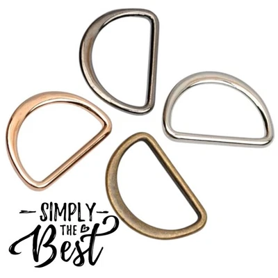 kleine & große METALL geschweißte D-RINGE Lederhandwerk SCHNALLEN Silber Schwarz Gold Bronze
