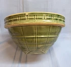 Vintage McCoy Large Green Glazed Window Pane #10 Bowl #4