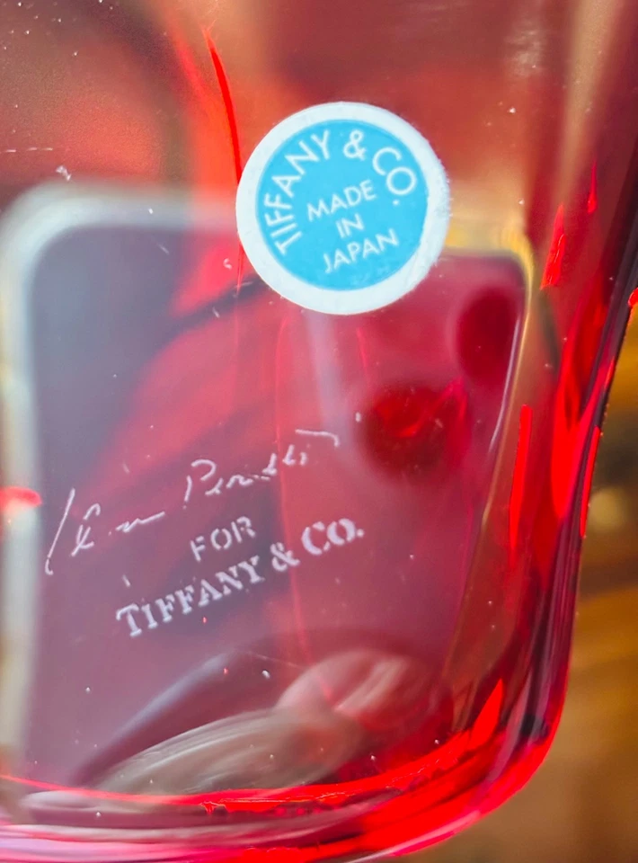 Tiffany & Co Red Glass Heart Paperweight Signed Elsa Peretti for Tiffany 4” - Image 4 of 4