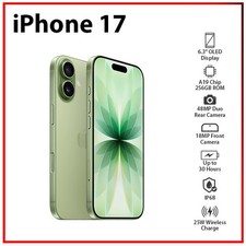 (New) Apple iPhone 17 5G 8GB+256GB SAGE Dual SIM Unlocked iOS Cell Phone