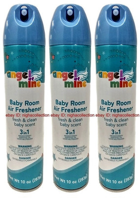 3x Angel of Mine Baby Room 3 In 1 Air Freshener Fresh & Clean Baby Scent 10 ozEa
