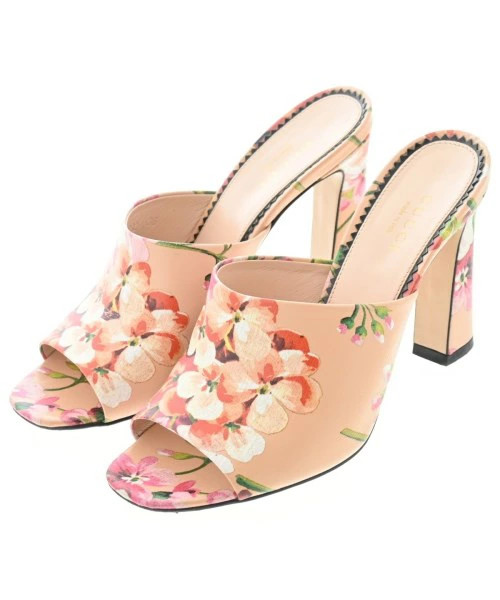 GUCCI Sandals Women's EU36 (approx. 22.5cm) Pink x Beige x White etc. (Floral Pa