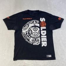 WWE The Rock Soldier Push the Pace B2A Team Bring It Graphic Tee Black Y2K Large