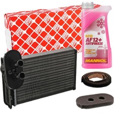 FEBI WÄRMETAUSCHER + 1L KÜHLMITTEL ROT passend für VW GOLF 4 PASSAT POLO AUDI A3