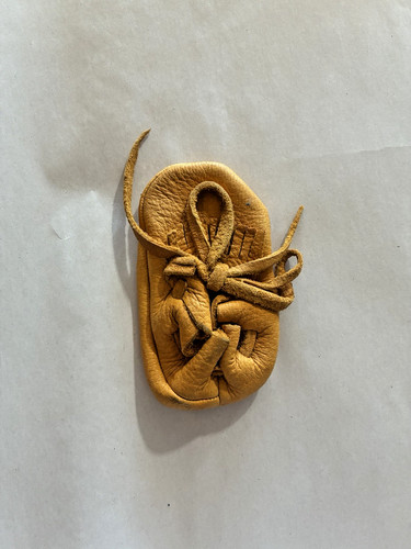 Vintage Single Leather Native American Baby Moccasin