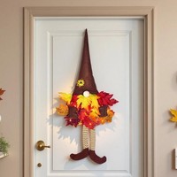 TüRkranz Herbst Wichtel 70 Cm Deko Mit HerbstbläTter FüR HaustüR Wand Innen