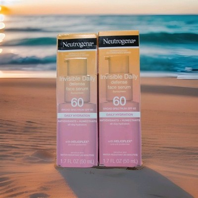 Neutrogena Invisible Face Serum Daily Hydration (2) 1.7 oz SPF 60, 09/2026+