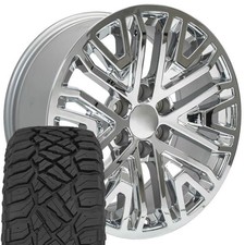 Oe Wheels Cv37 20x9 Chrome Rims 27555r20 Rt Tires Set 6x139.7 24et Oe Wheels Cv37 20x9 Chrome Rims 27555r20 Rt Tires Set 6x139.7 24et