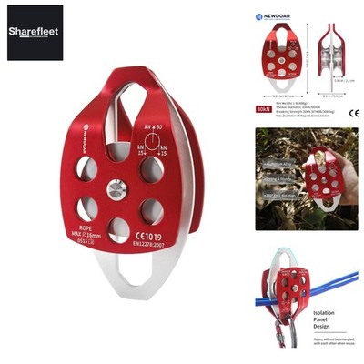 30KN Rope Pulley Idler Pulley Single/Double Pulley Large Rescue Pulley for Ropes...