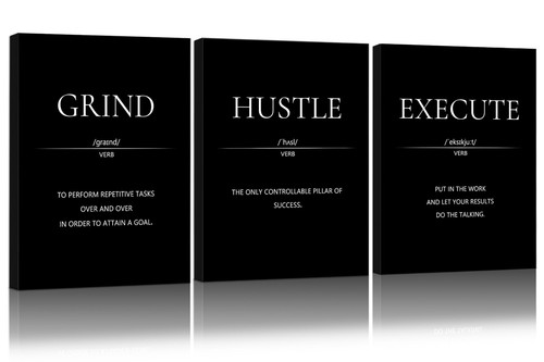 Motivational Wall Decor Office Decor for Men 12†x16†Framed Canvas Wall Ar