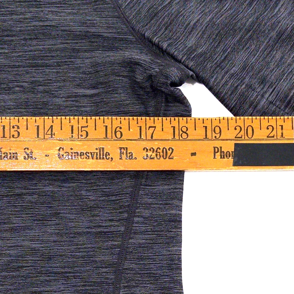 Pulôver Reebok masculino L/G/G cinza 1/4 zíper camisa atlética manga longa poli/elastano - Imagem 3 de 4