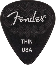 Genuine Fender Wavelength 351 Guitar Picks (6 Pack) THIN, BLACK