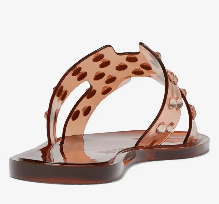 Sandalias chinas de lavandería para mujer con gemas tachonadas Charli gelatina ámbar tostado talla 8 NUEVAS Foto 4 de 4