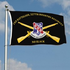 2nd Battalion, 327th Infantry Regiment No Slack Flag 3x5Feet Man Cave Decor