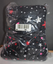 Victoria's Secret Black With Multi Stars Limited Edition Sherpa Blanket Sealed