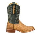 Tony Lama Blaine 11 Inch Ostrich Square Toe Cowboy  Mens Brown Casual Boots RN35