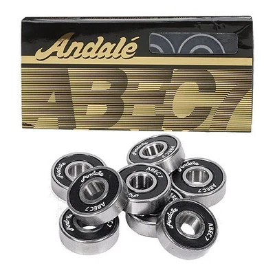 Andale ABEC 7 Black Gold Pro Rated Skateboard Precision Bearings Set of 8